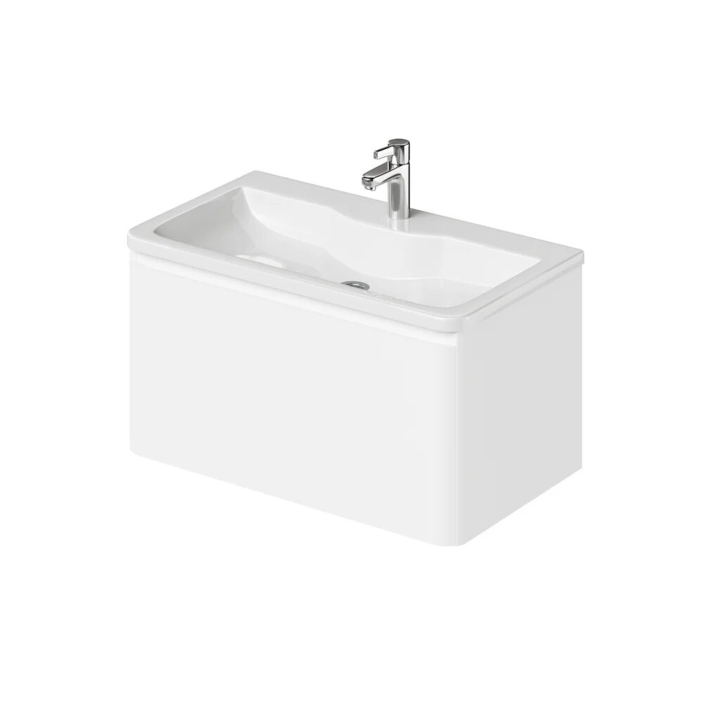 Тумба под раковину в ванную тумба для ванной Итана Roberto 80 784х453х400 подвесная Белый Глянец