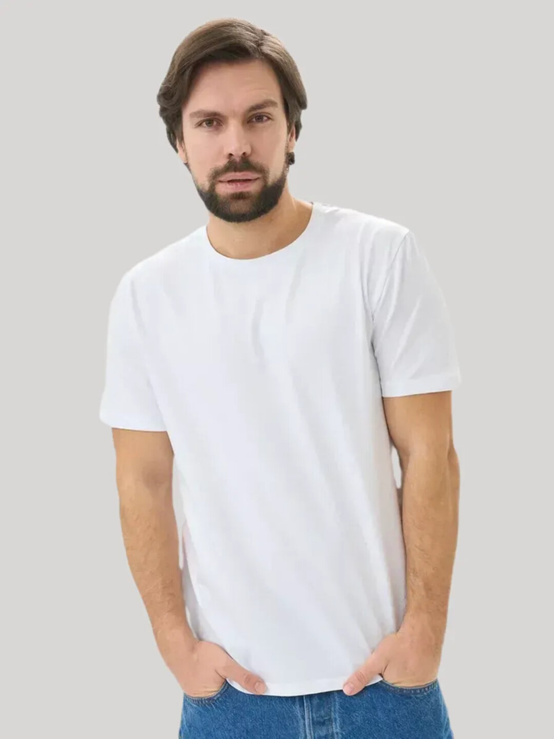 Футболка, 1 шт., размер S, 001 белый — фото 1