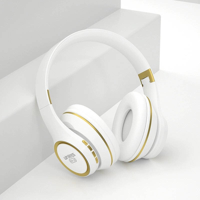 Накладные Bluetooth-наушники для игр с микрофоном, усиленным басом, большими амбушюрами, батарея 20-24 часа, элегантный