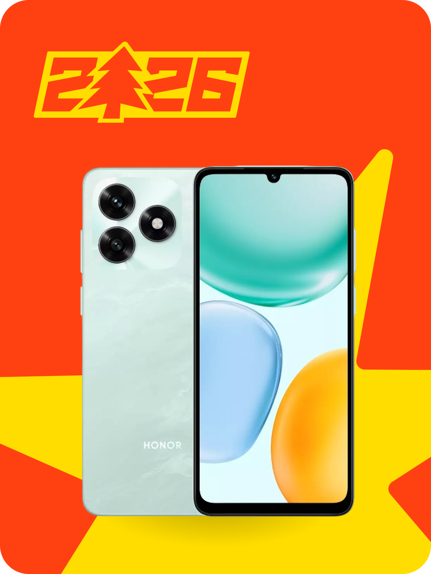 Смартфон HONOR X5c, 4/64GB, Бирюзовый, 5260 mАч, 6.74'. 90 Гц, 13 МП с ИИ функциями