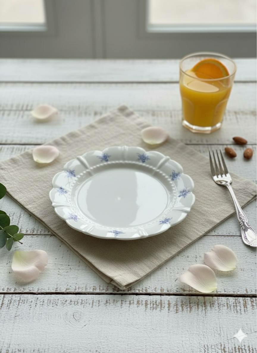 Керамическая тарелка «Синий прованс» в стиле Pinterest, 20см