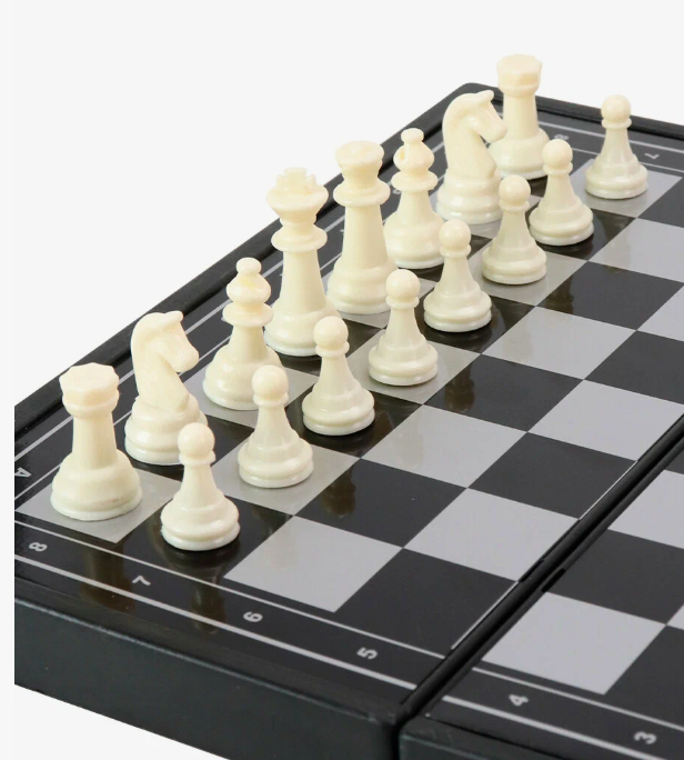 Игровой набор "Шахматы и Шашки", 2в1, складная доска, 24 см, пластик, черный/белый — фото 1