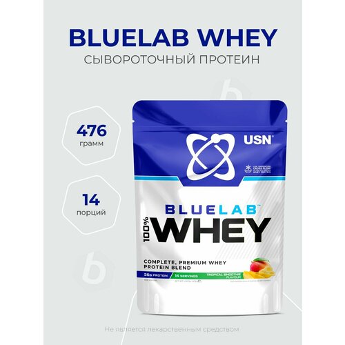 USN BlueLab 100% Whey 476 грамм, Сывороточный протеин, Вкус Тропический смузи