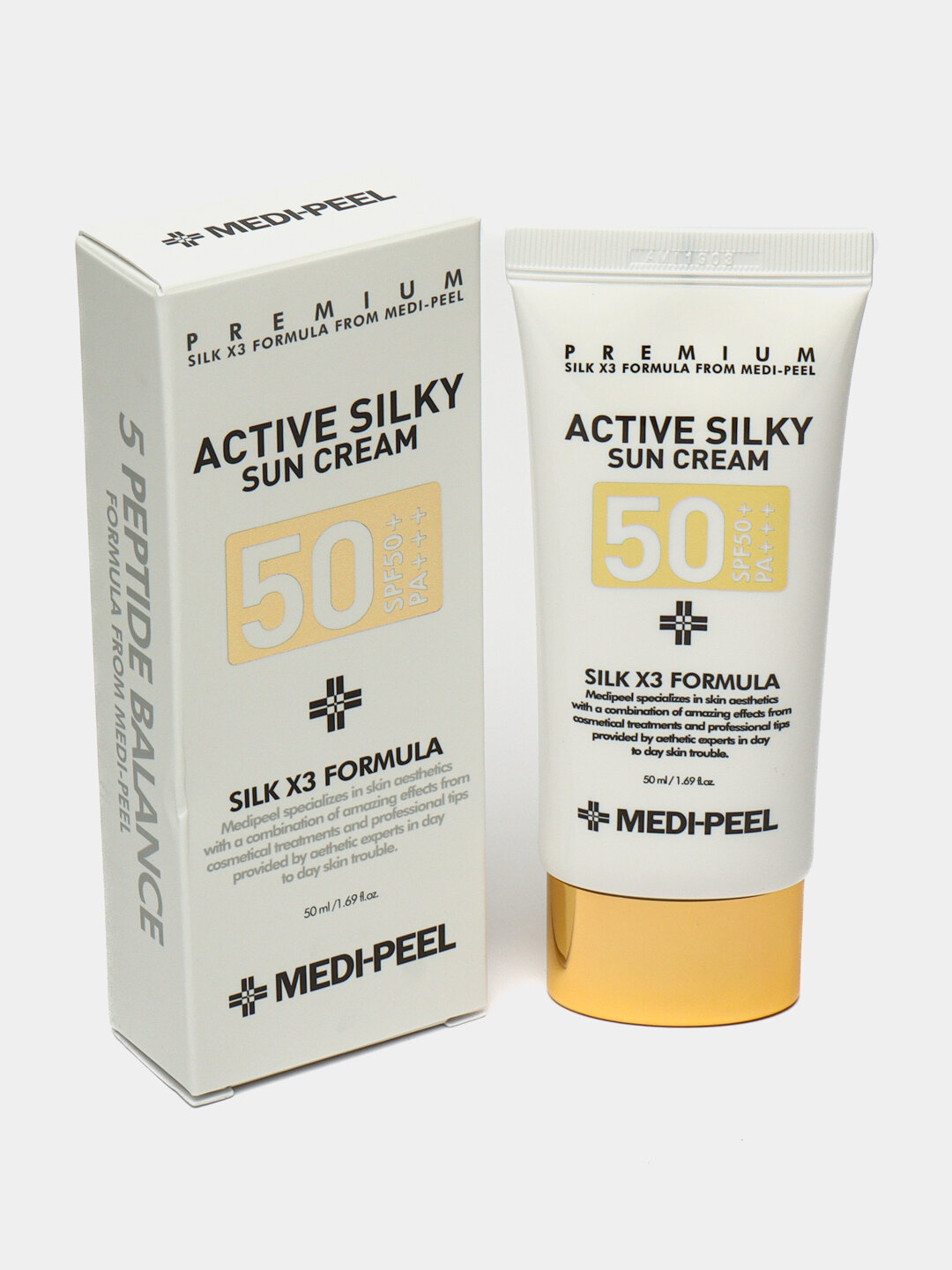 Крем солнцезащитный для лица MEDI-PEEL Active Silky Sun Cream SPF 50+, 50 мл — фото 1