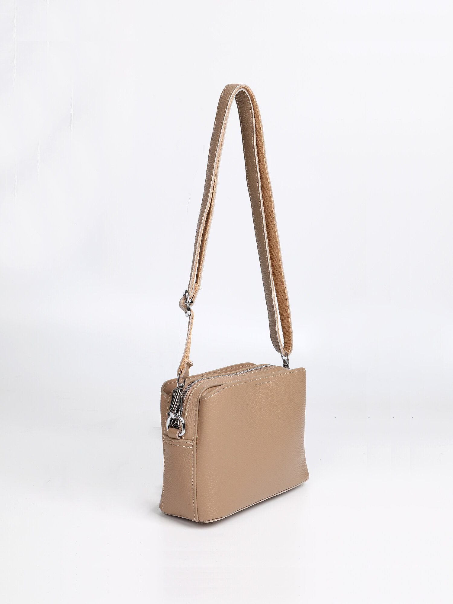 Сумка кросс-боди TERVOLINA, фактура зернистая, бежевый — фото 1