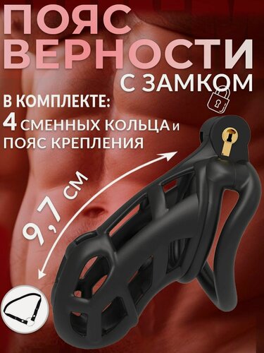 Изображение товара Пояс верности для мужчин, размер Стандарт, Клетка целомудрия БДСМ