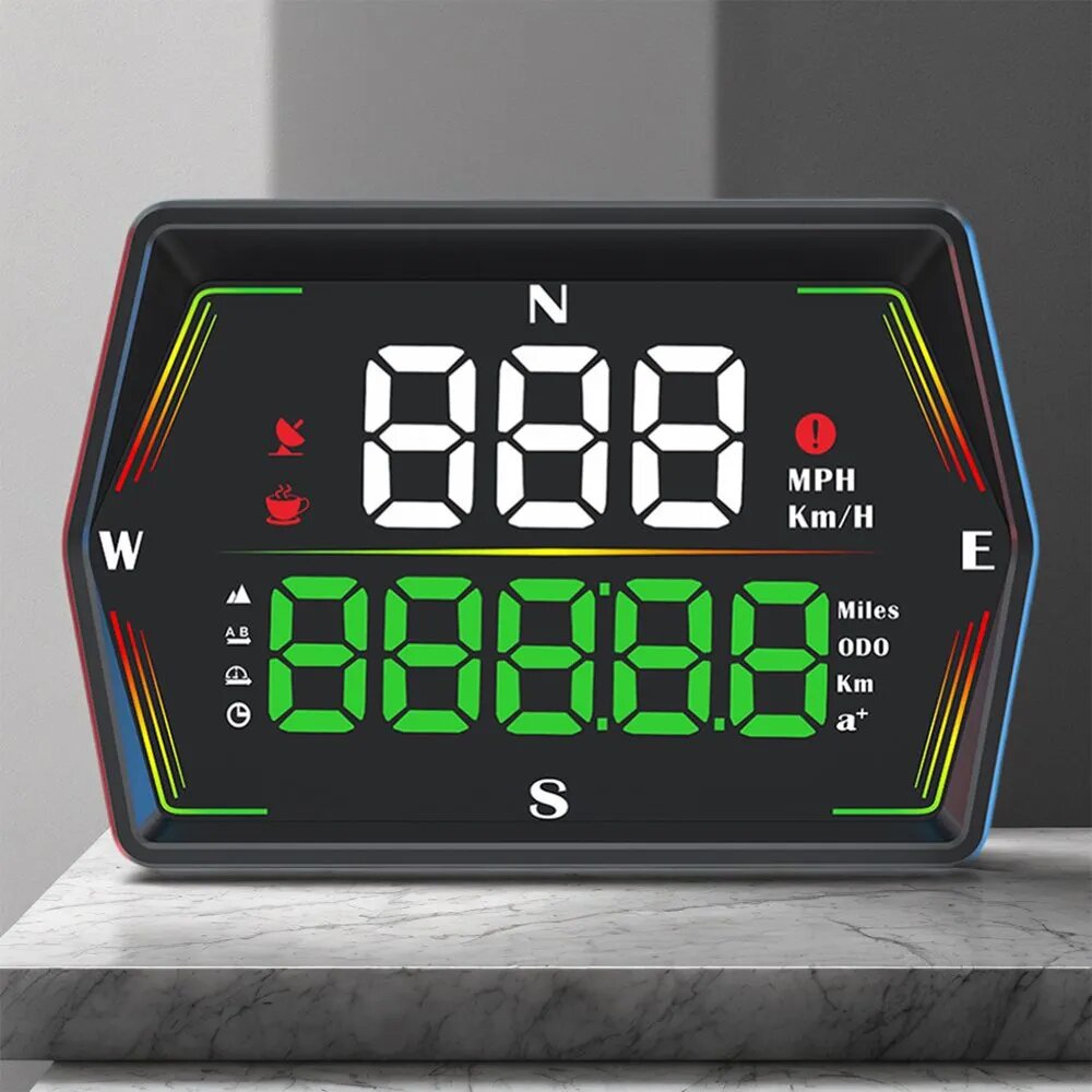 Автомобильный HUD-дисплей с GPS и ГЛОНАСС, отображение скорости, времени и высоты