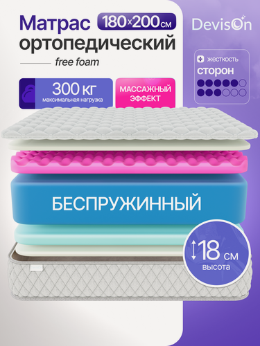 Изображение товара Матрас 180х200 беспружинный ортопедический Devison Free Foam