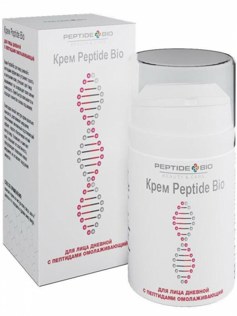 Уход за телом PeptideBio Крем для лица дневной с пептидами омолаживающий 50 мл, Лифтинг-эффект, увлажнение, антиоксидантная защита