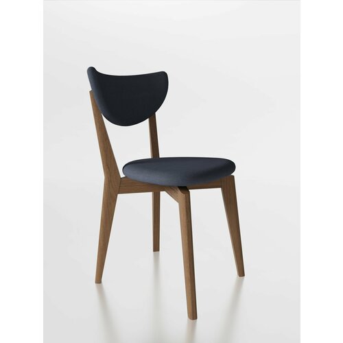фото Стул для кухни rogoletto comfort, мягкий со спинкой, массив дуба, синий + орех, 1 шт place it home