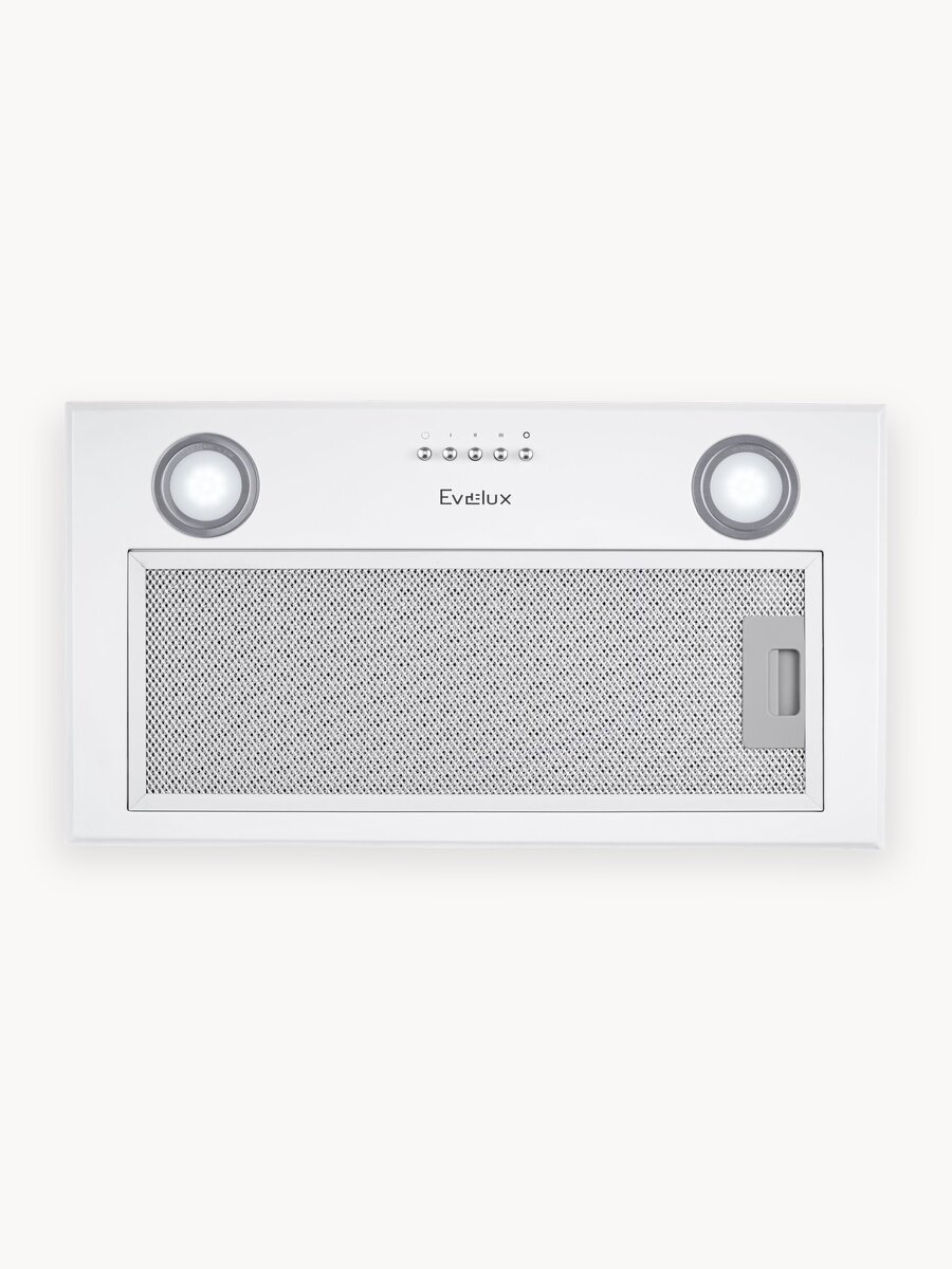 Полновстраиваемая вытяжка Evelux Margit 60 W ширина 52 см, производительность 750 м3/ч, 3 скорости, белая
