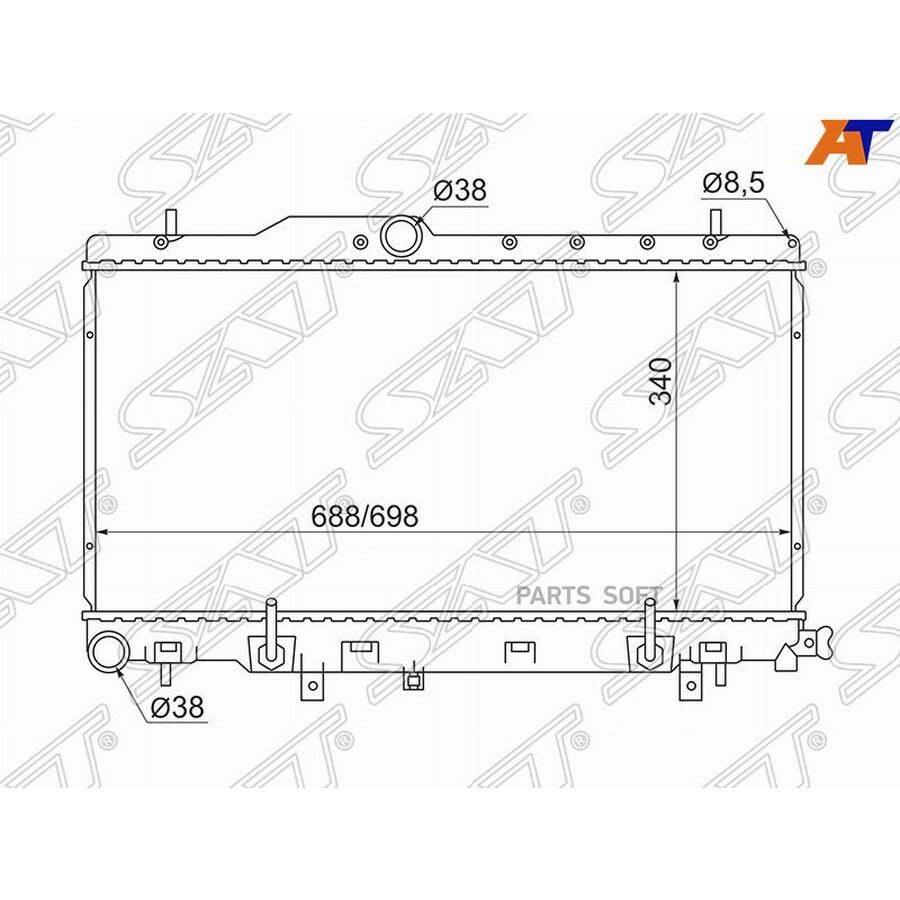 Радиатор Subaru Impreza 00-07 / Legacy 98-03 от официального дистрибьютора, SAT, артикул SB0005T
