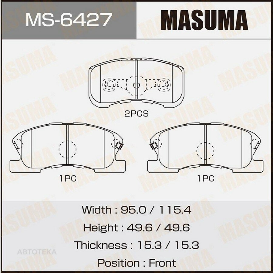 Тормозные колодки дисковые TOYOTA DUET 98- MASUMA MS6427