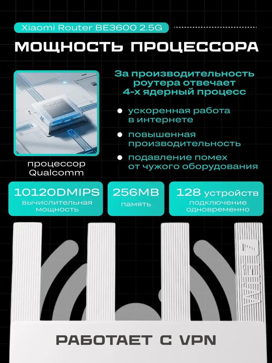 Системный блок Xiaomi BE3600 с адаптером питания