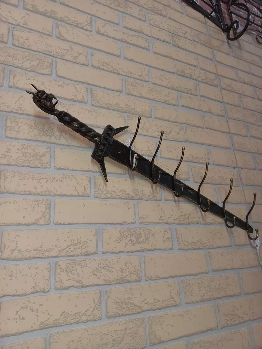 Вешалка настенная, кованая, Студия кованой мебели Нива, цвет черный — фото 1