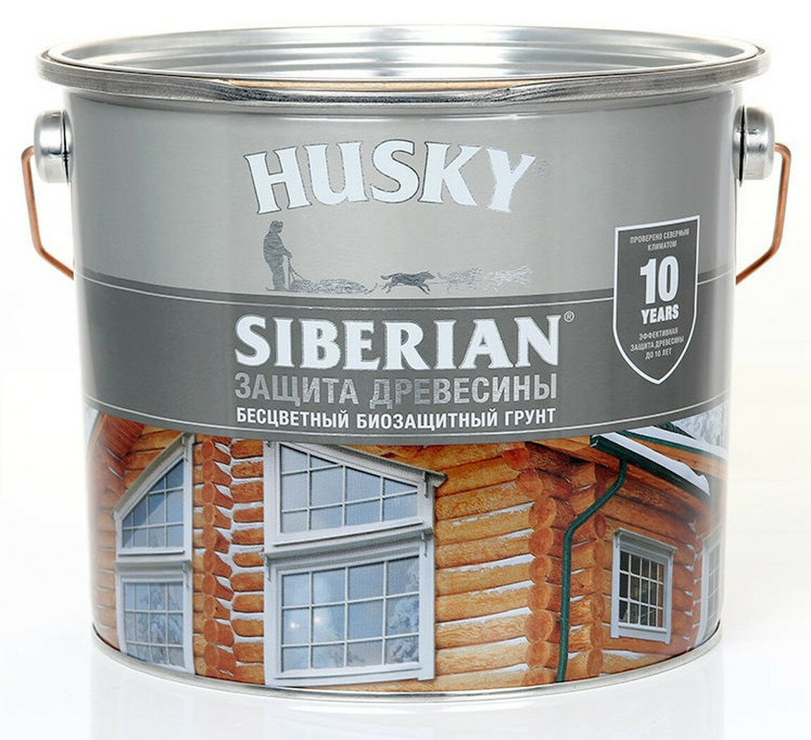 Грунт Husky Siberian для дерева огнебиозащитный бесцветный алкидный 2.7 л