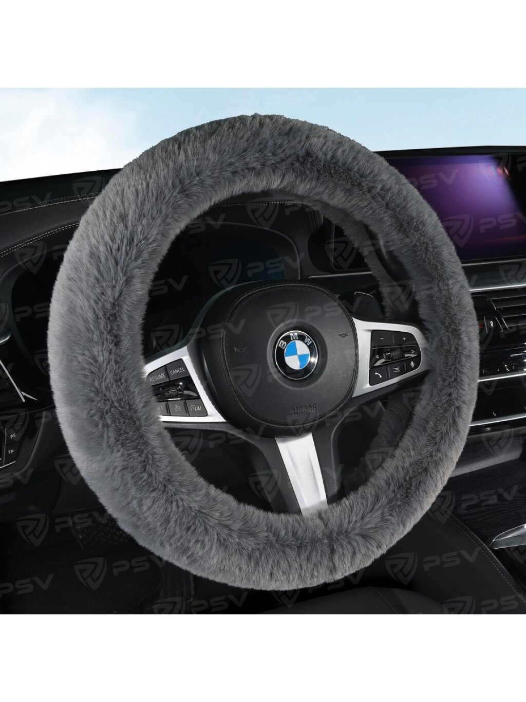 Оплётка руля PSV 137805 Искусственный мех серый