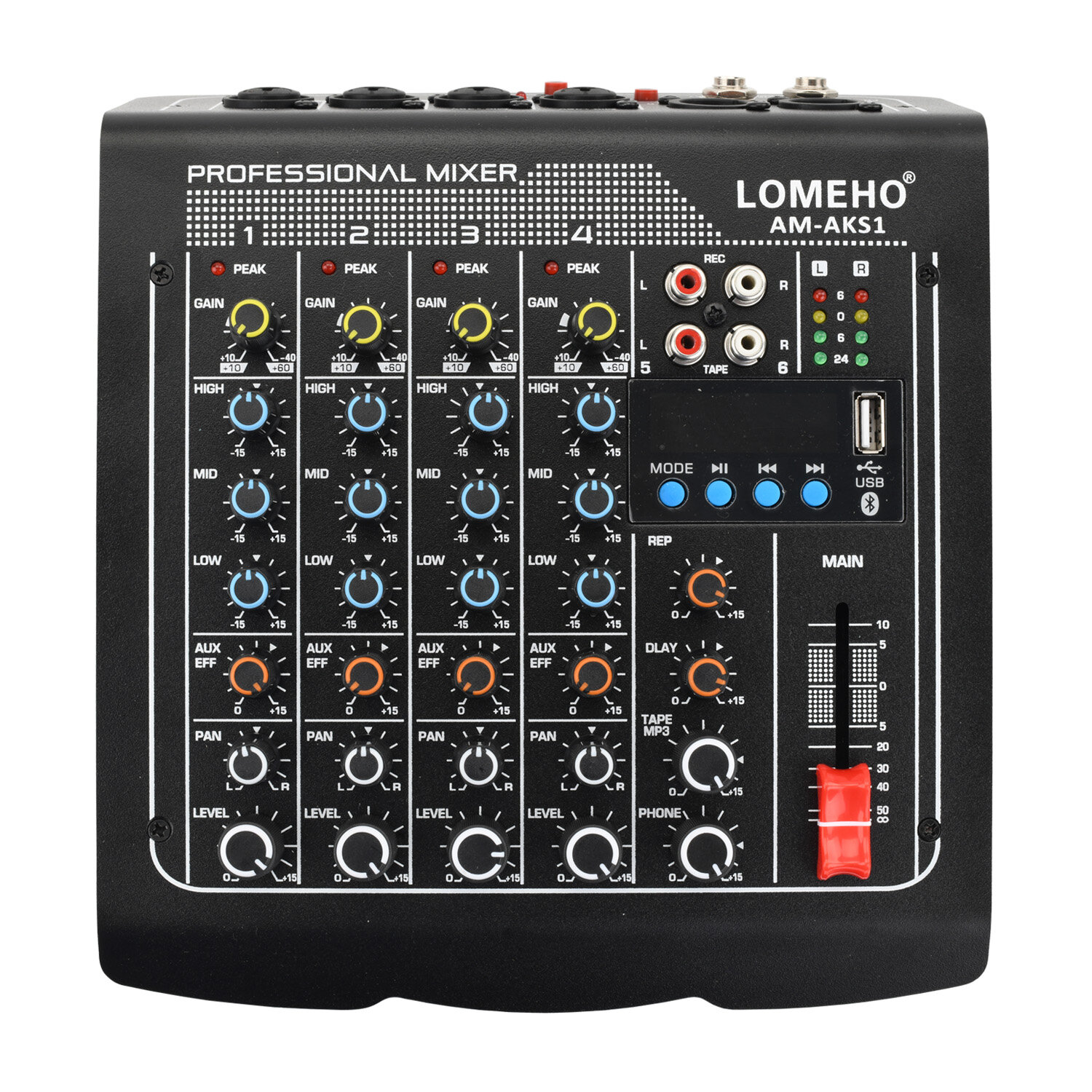 6 каналов Bluetooth USB воспроизведение запись караоке диджей вечеринка школа встреча церковь семья аудиомикшер AM-AKS1