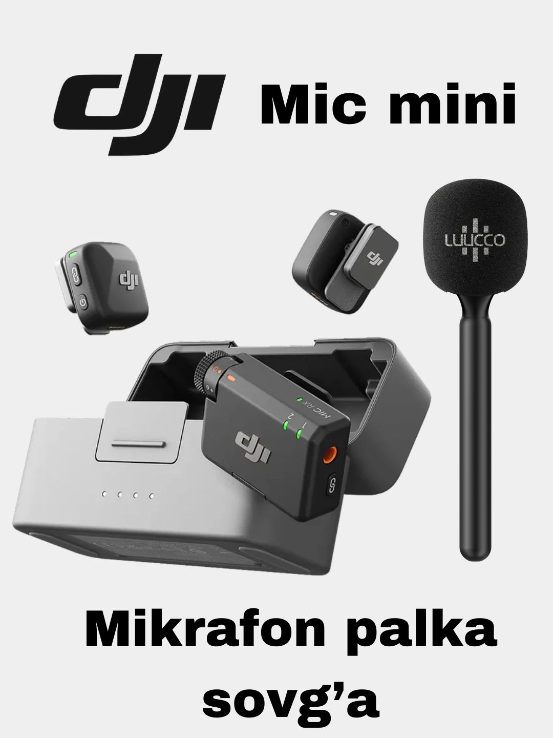 Беспроводной универсальный микрофон DJI Mic Mini, для iPhone и Android и камеры