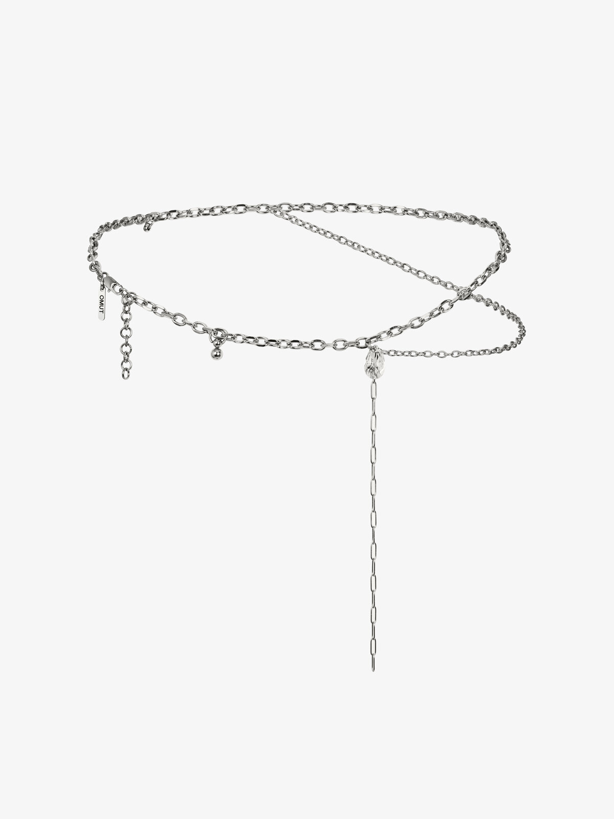 Цепь на тело OMUT, длина 77 см, 1 шт., серебряный