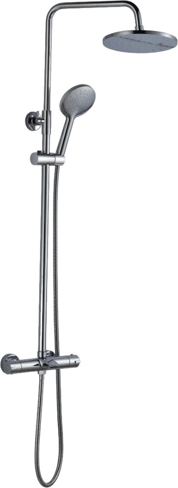 Душевая стойка BOCH MANN Oglio BM9648 с тропическим душем со смесителем с изливом латунная белая хром с лейкой с девиатором