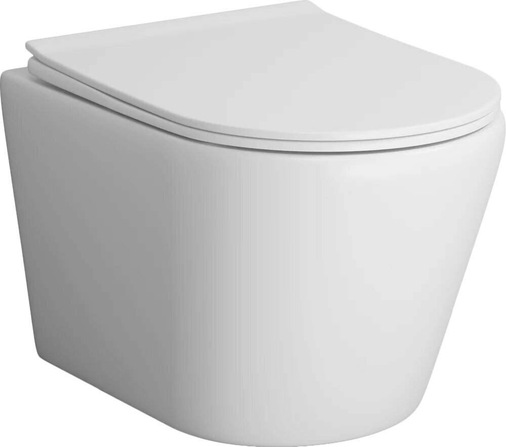 Унитаз подвесной Grossman GR-4478MS с микролифтом безободковый овальный без бачка фаянсовый антивсплеск белый