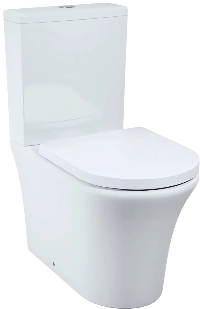 Унитаз-компакт напольный IDDIS Stone STNRDSEi24 с микролифтом фарфоровый антивсплеск белый с нижним подводом овальный