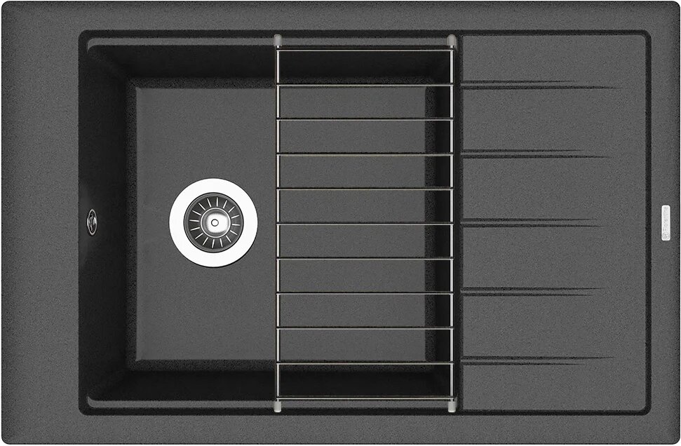 Мойка кухонная Florentina Липси прямоугольная 78x51 мойка для кухни с крылом кварцевая матовая черная