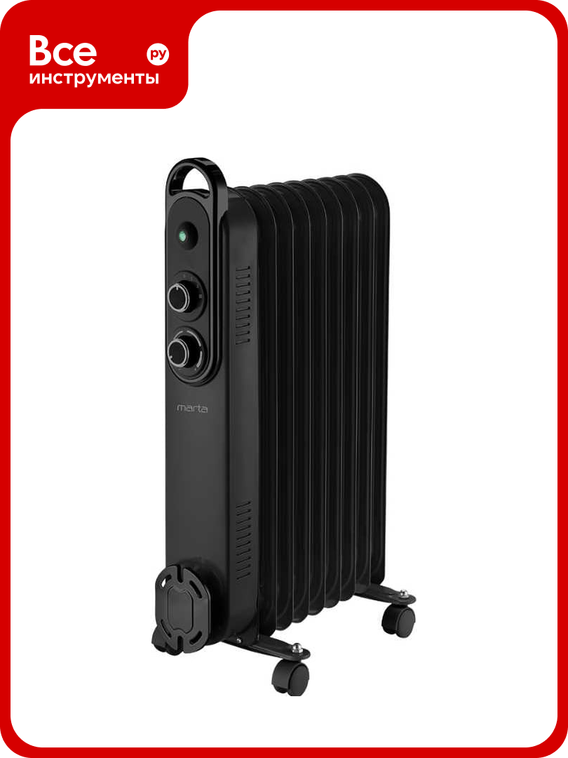 Масляный обогреватель MARTA MT-OH2434A черный/хром 44035