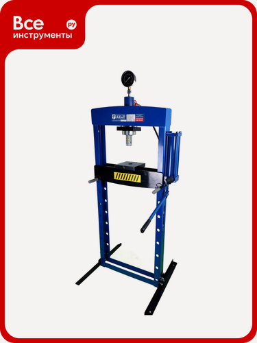 Изображение товара Пресс AE&T 20 т T61220T с ручным гидравлическим приводом, манометром, три позиции, напольный тип, профессиональный класс