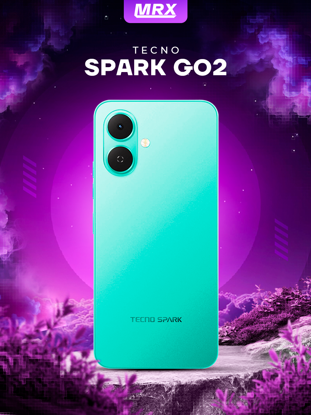 Смартфон Tecno Spark Go 2 4/128GB, 6,67", 120Гц, 13Мп, 5000мАч, зеленый