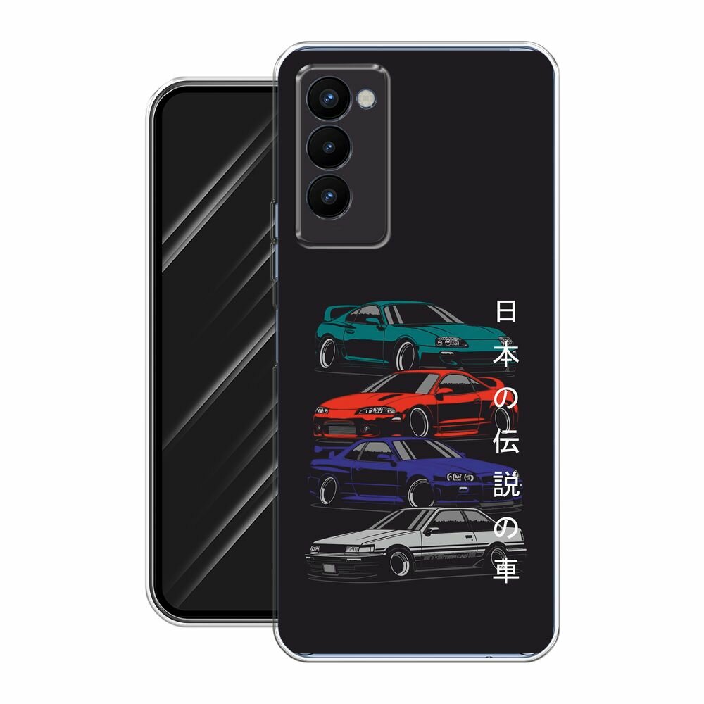 Чехол на Tecno Camon 18P / Техно Камон 18Р с принтом "JDM Legend cars" — фото 1