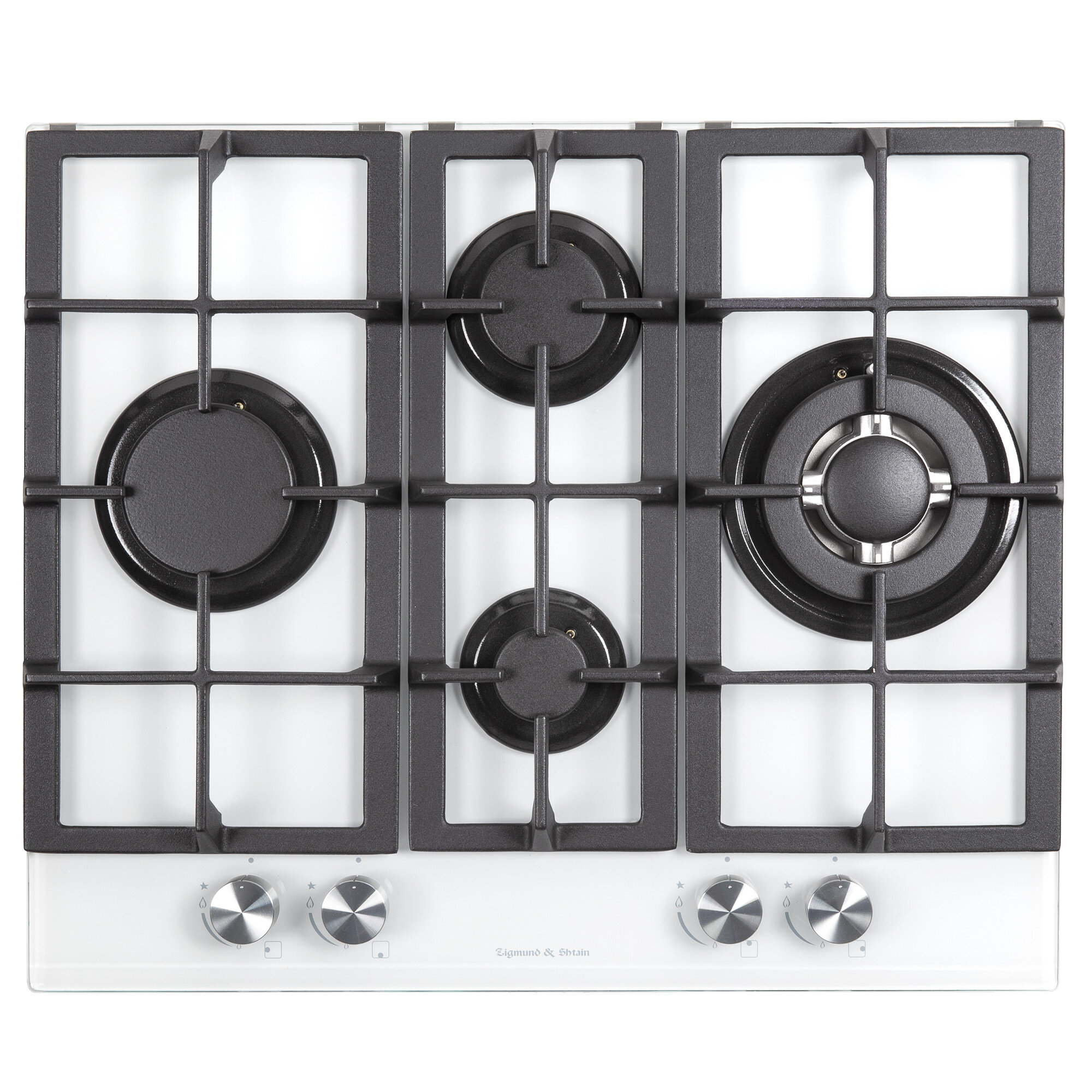 Варочная панель газовая Zigmund & Shtain MN 114.61 W, 4 конфорки, 8580 Вт, белый