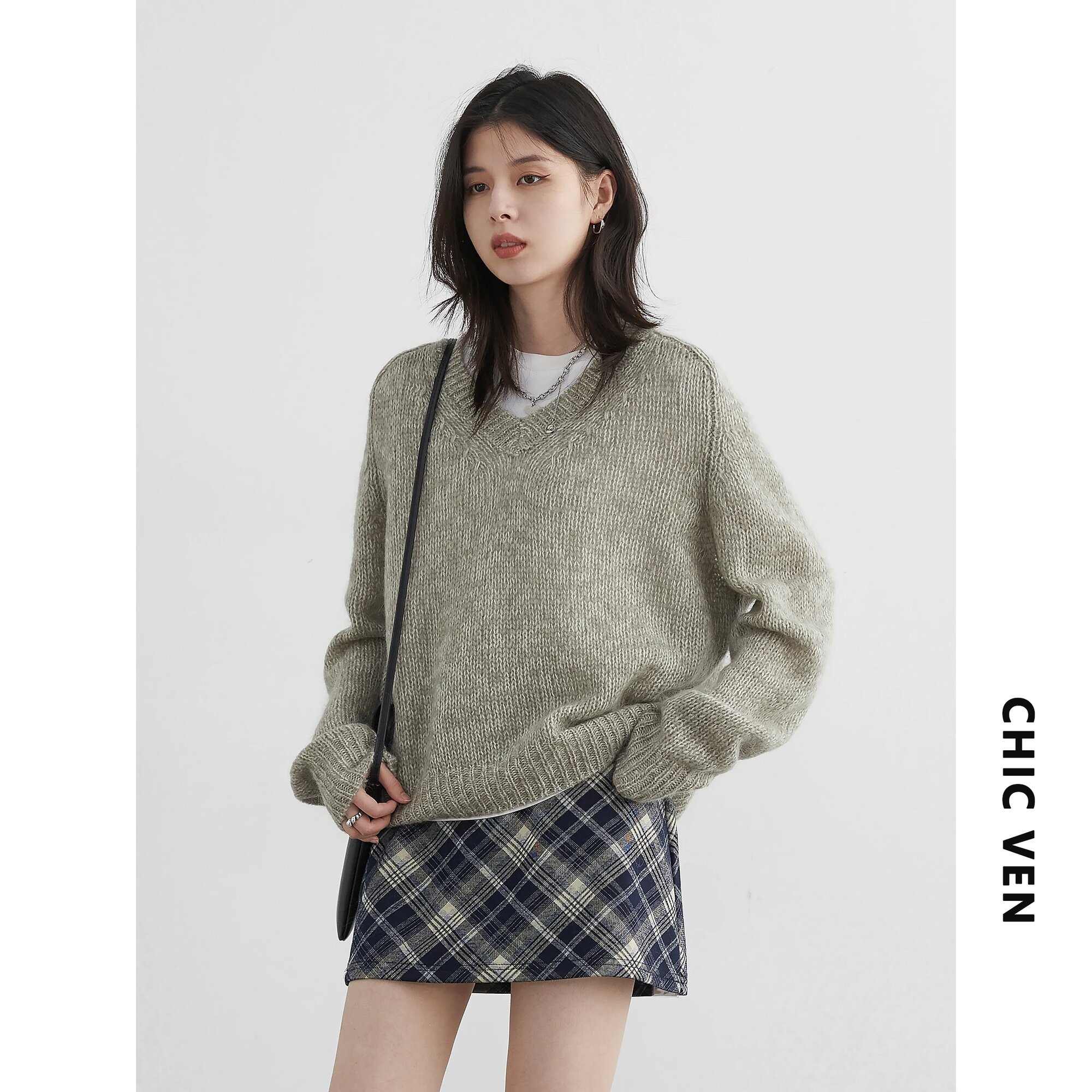 Пуловер CHIC VEN размер OneSize  серый