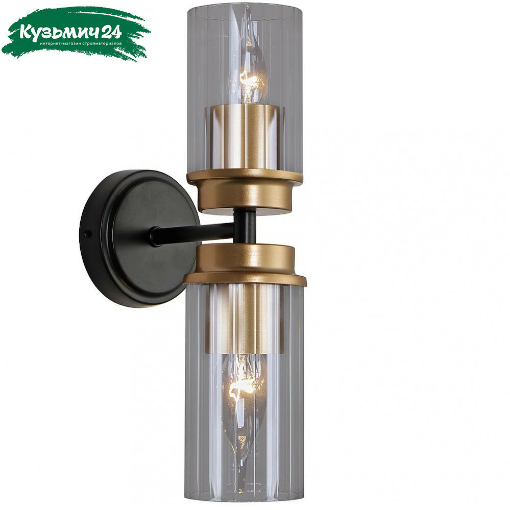 Бра Reluce 74671-0.2-02 светильник настенный 40 Вт Е14 металл черный с золотом до 4 кв. м