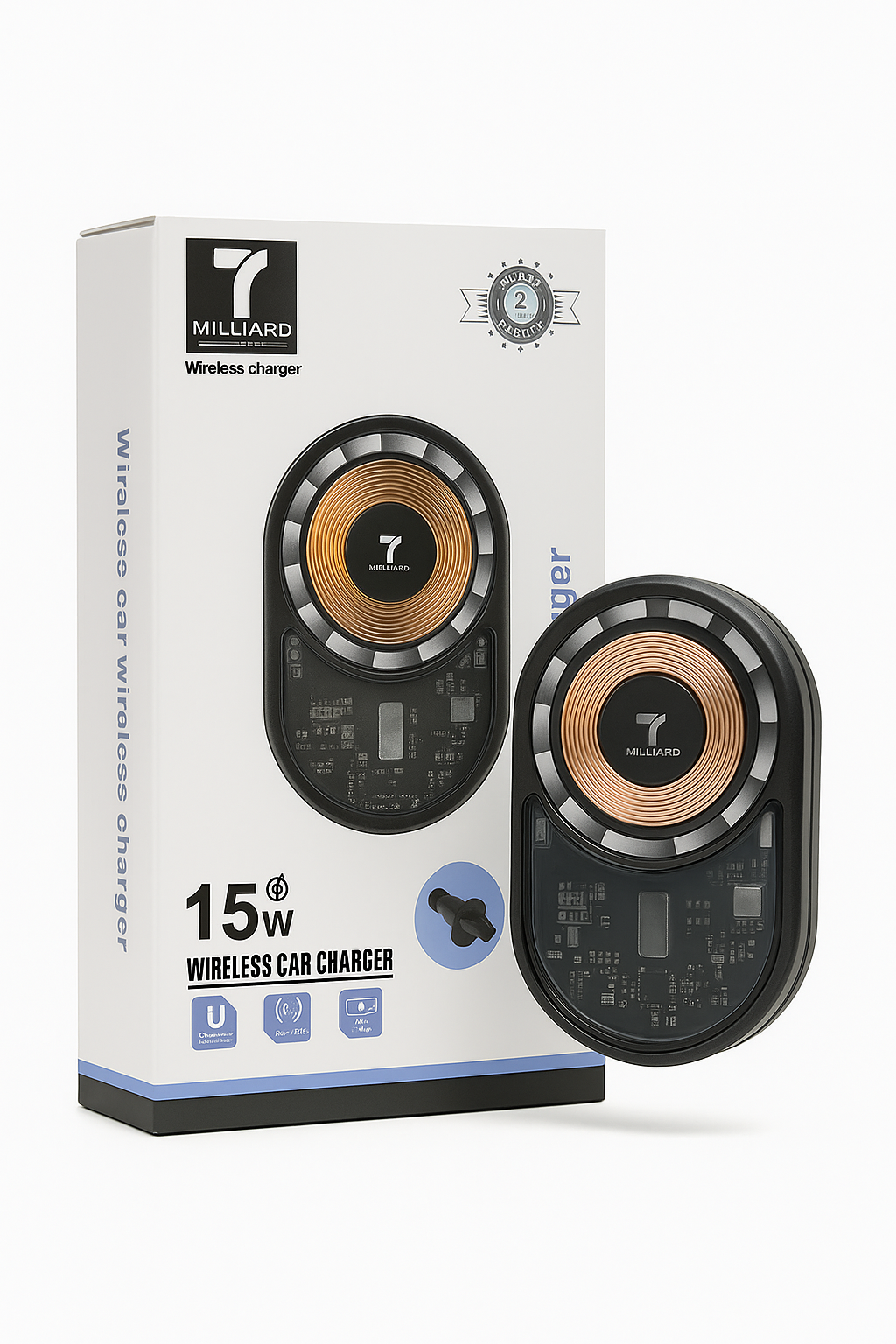 Беспроводное автомобильное зарядное устройство MILLARD мощностью 15 Вт – магнитное, быстрая зарядка, универсальное