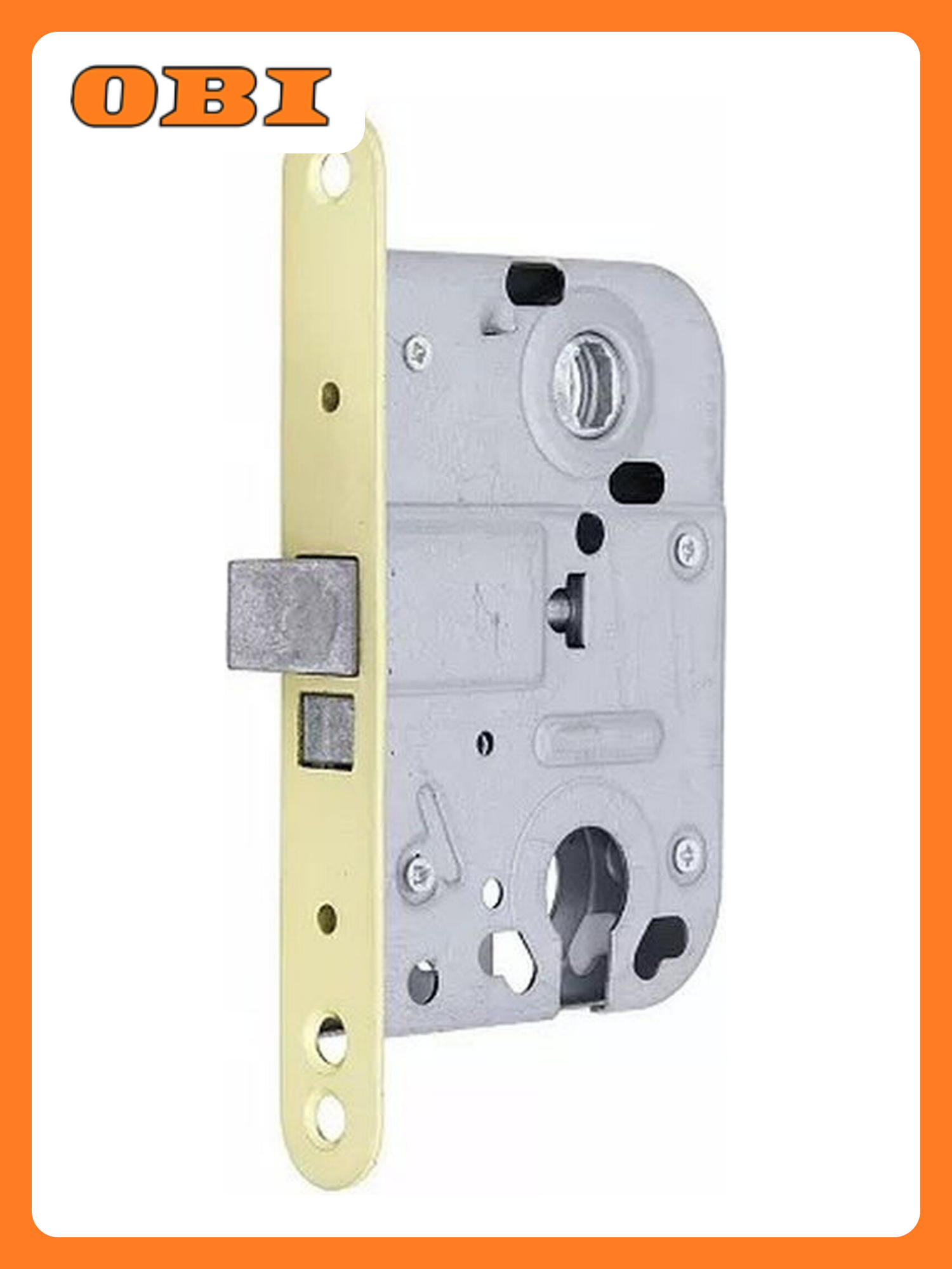 Замок Фабрика Замков L 008 цилиндровый для деревянных и ПВХ дверей серый сталь