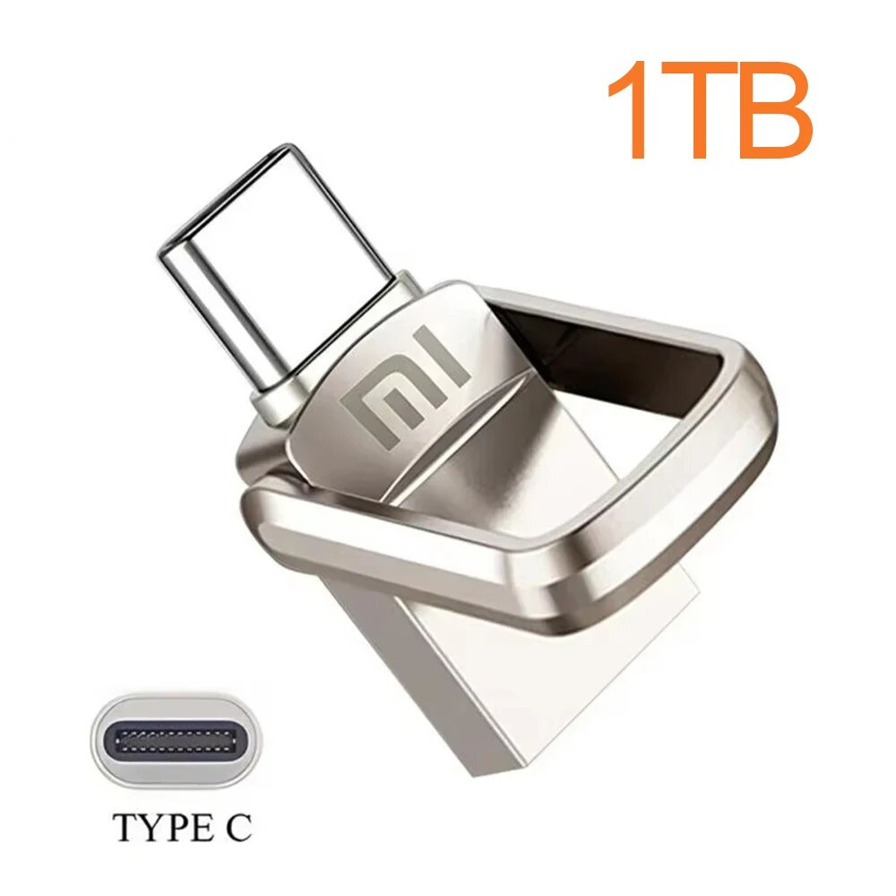 Xiaomi 2 ТБ Type-C Интерфейс USB-флеш-накопитель 128 ГБ Mini Memoria USB 3.0 для компьютеров, USB to micro