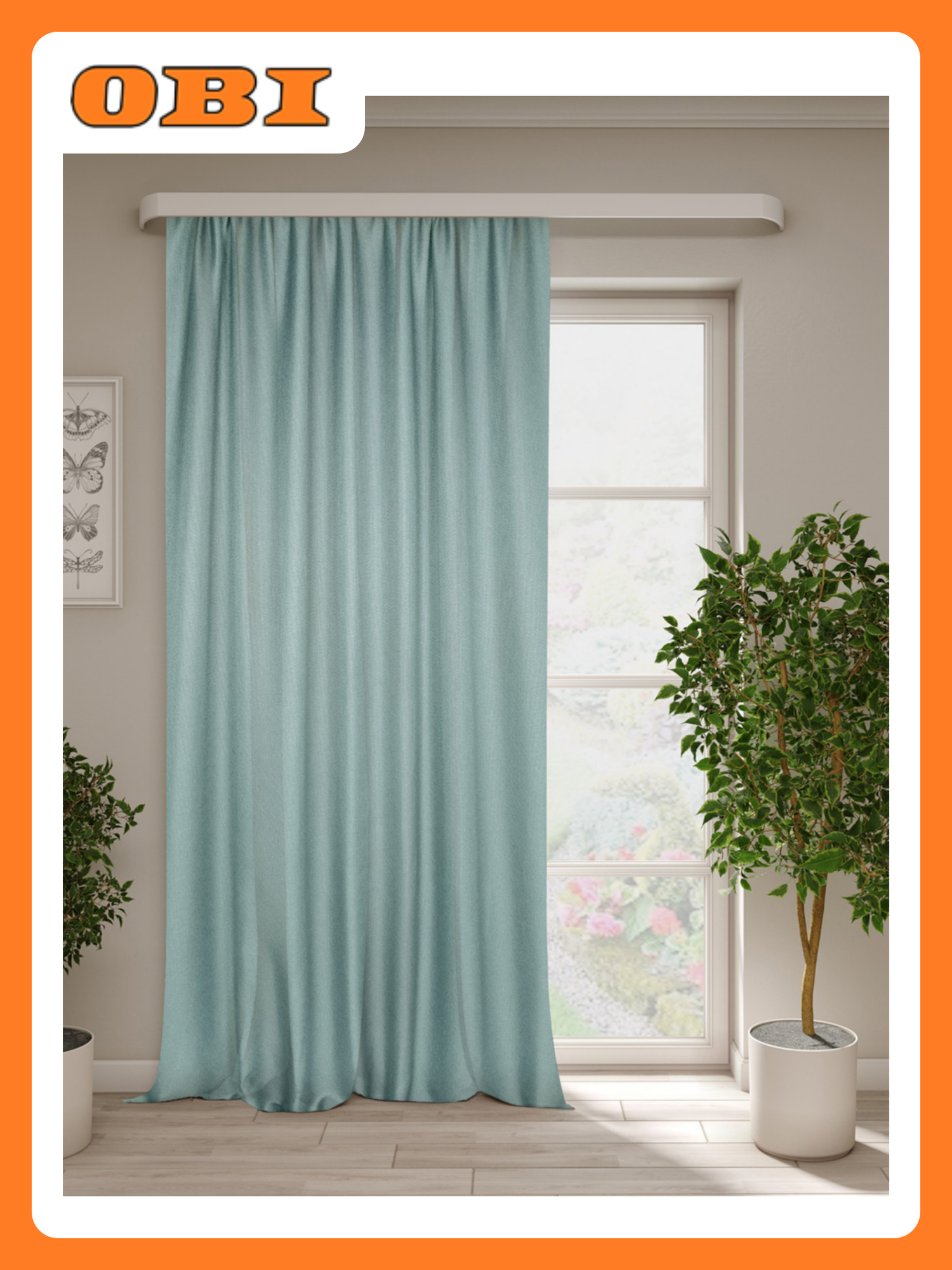 Штора Jas лен 160*260 бирюза