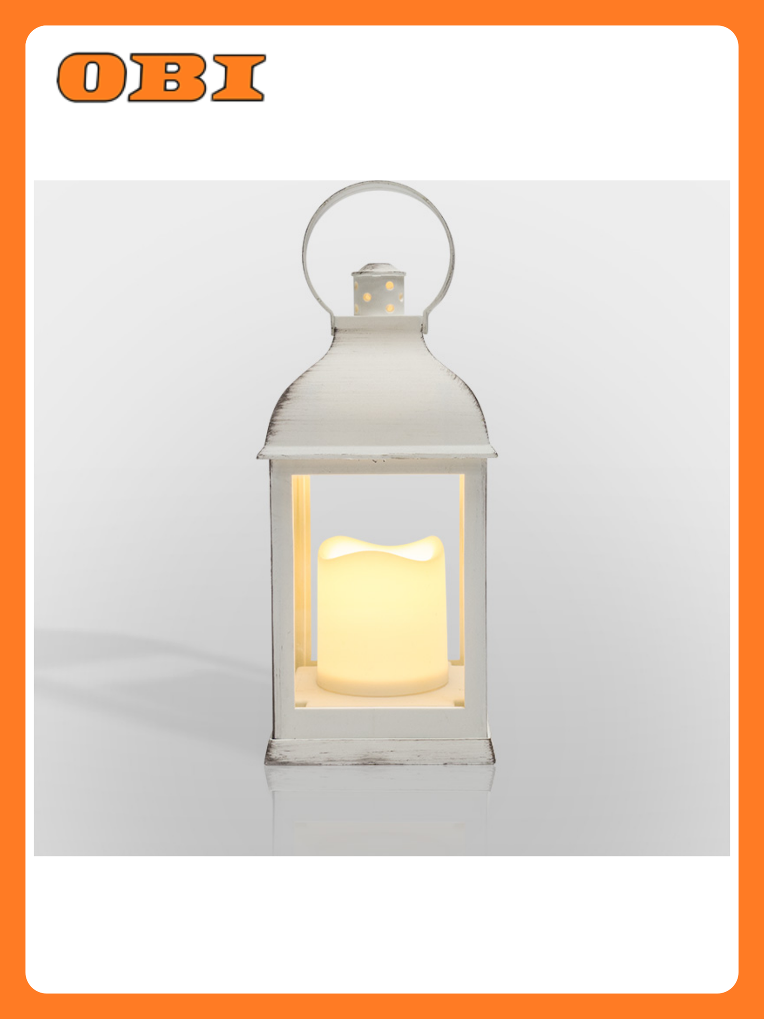 Декоративный фонарь со свечкой белый корпус размер 10.5х10.5х2235 см цвет теплый белый