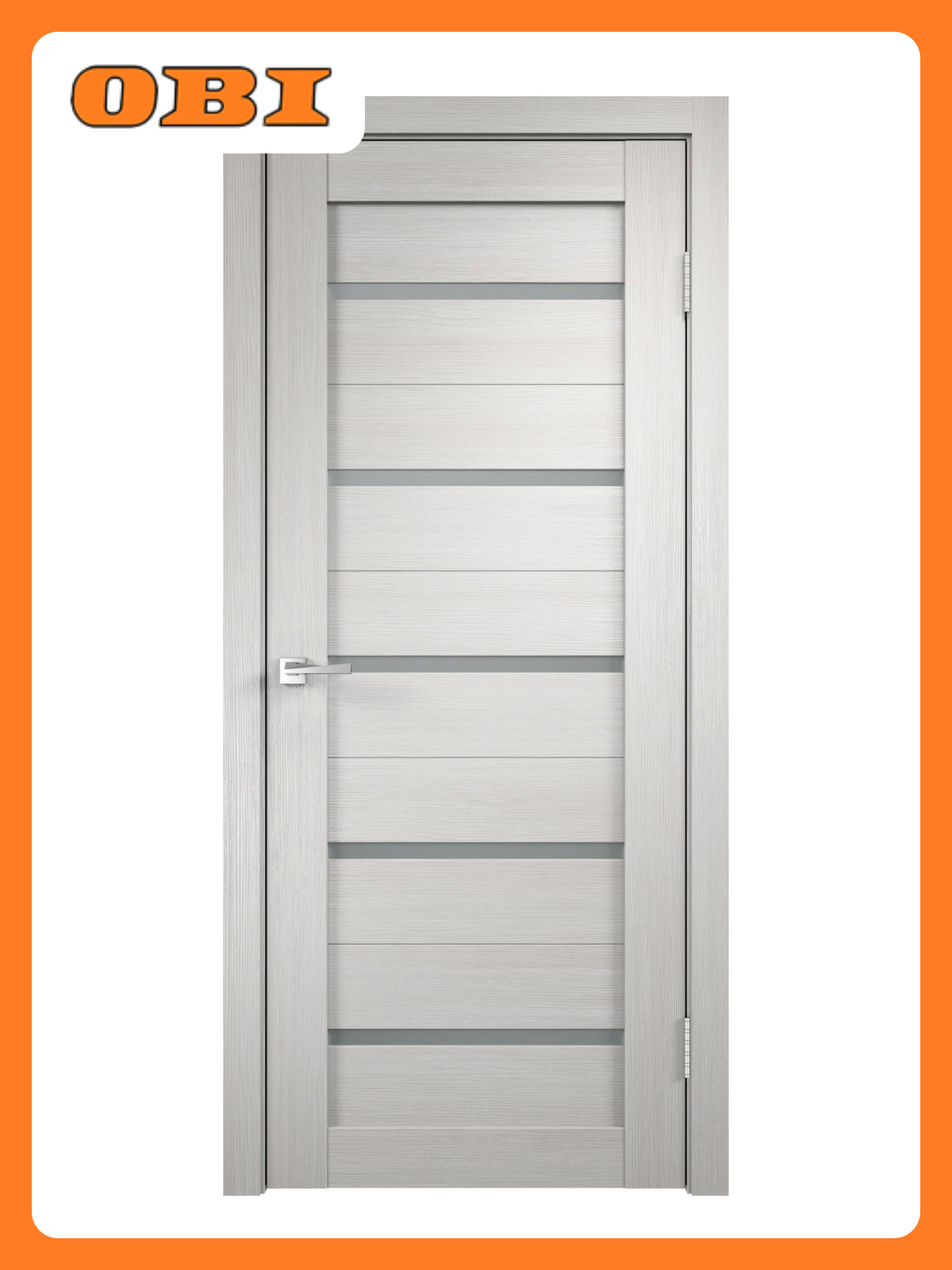 Межкомнатная дверь 60х200 см остекленная экошпон дуб белый VD018600