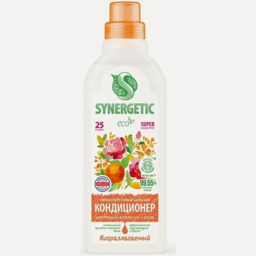 Изображение товара Бальзам-кондиционер для белья Synergetic Цветущий апельсин и Роза, 750 мл
