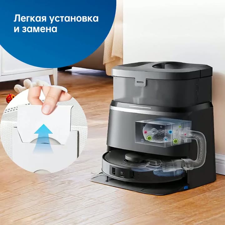 Мешок пылесборник ECOVACS, для Ecovacs Deebot T30, оригинальный, 3 шт — фото 1