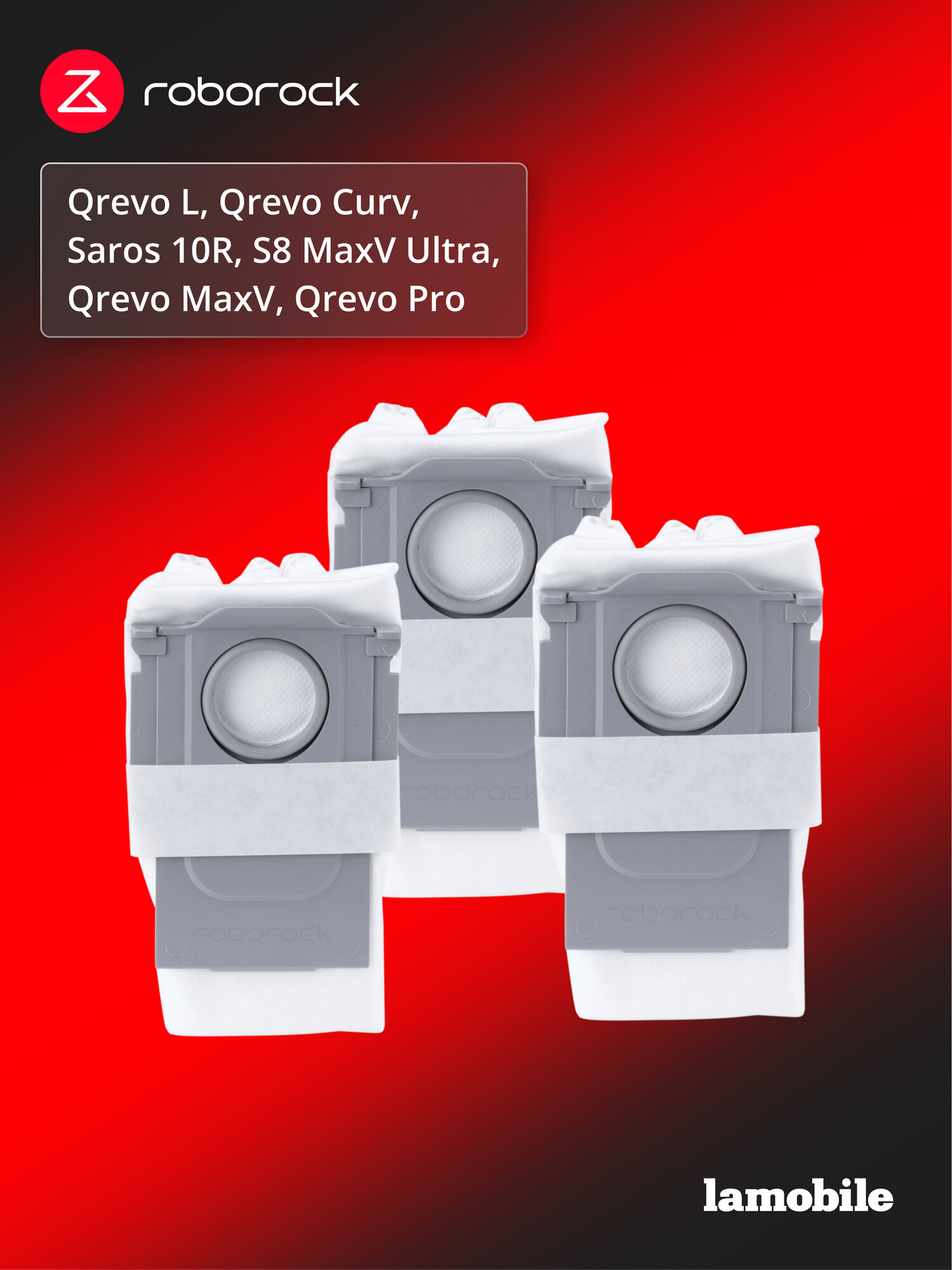 Комплект мешков для док-станции Roborock Qrevo L, Qrevo Curv, Saros 10R (3 шт) (SDCD05RR)