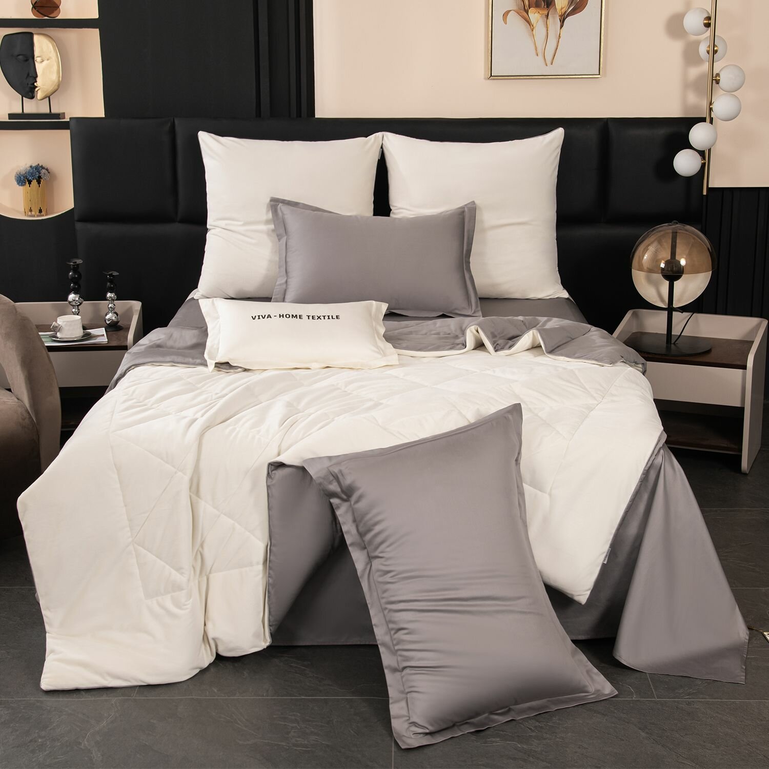 Комплект постельного белья Евро Сатин Velvet Premium с Одеялом