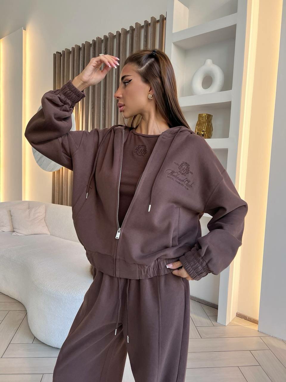 Комплект одежды SAVORI костюм женский размер M коричневый