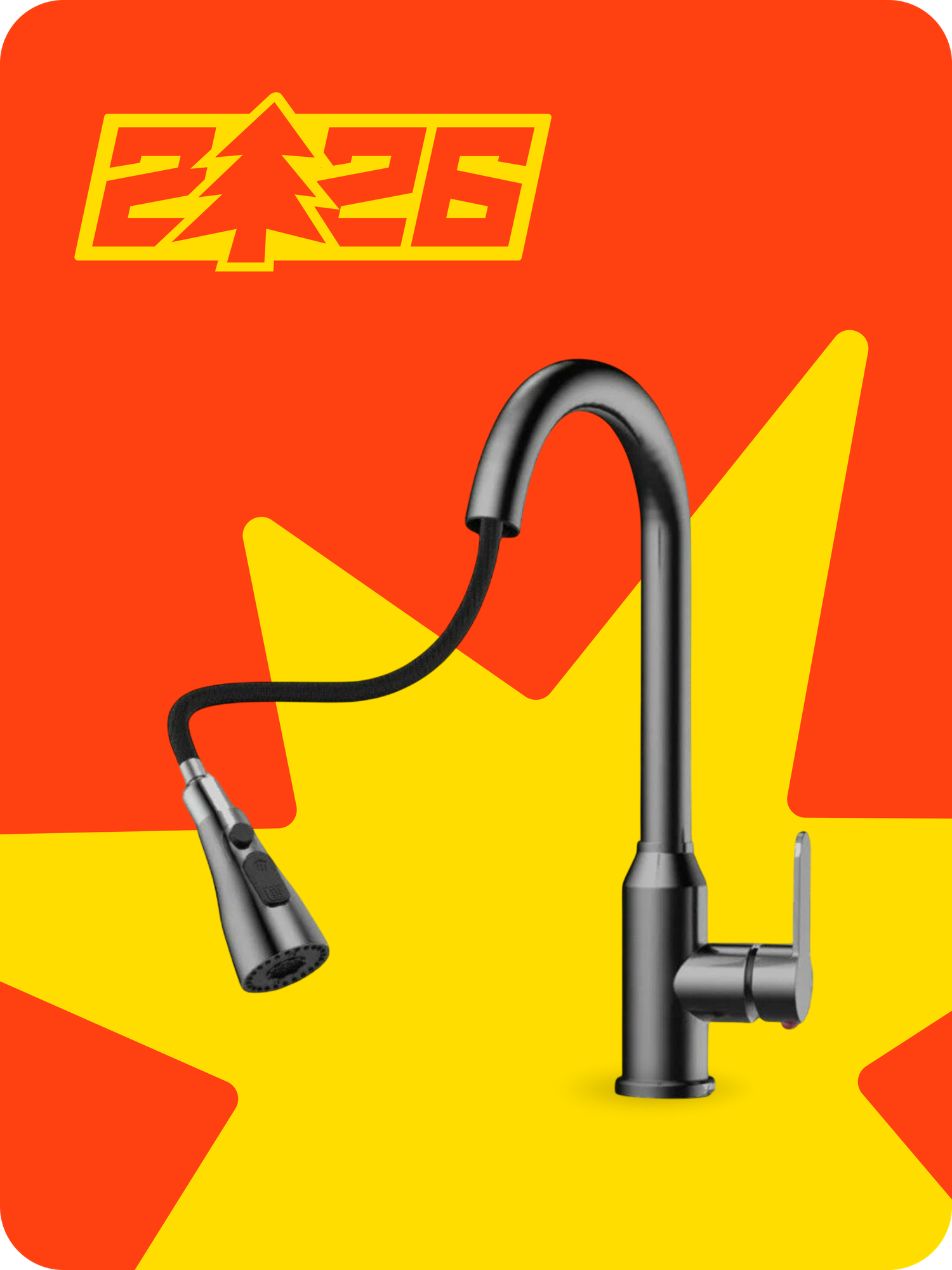 Смеситель 2001C, для кухни/мойки, рычажный тип, серый цвет