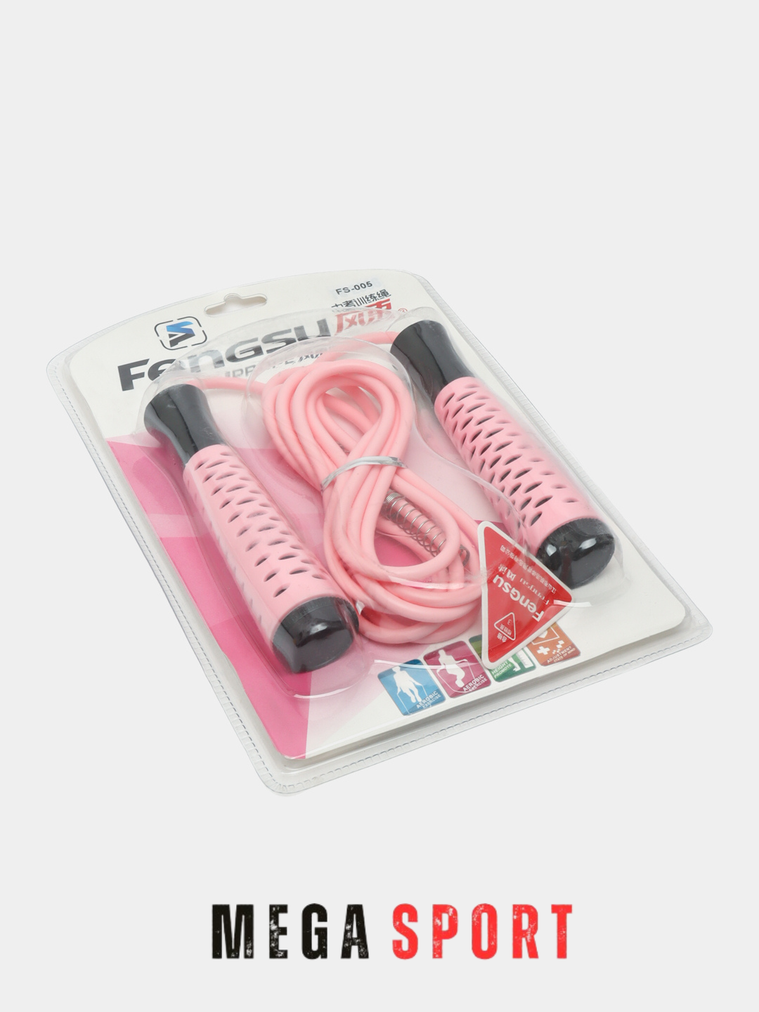 Скакалка для спорта, фитнеса, спортзала и кроссфит тренировок, резиновая_FS-005_PUWTI