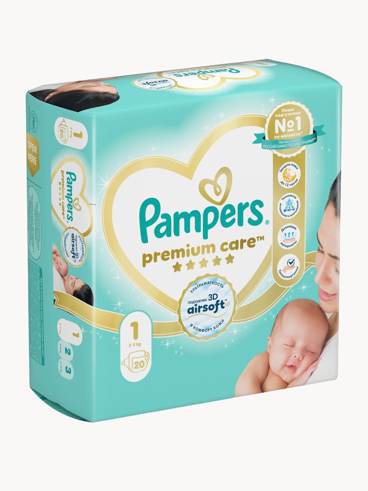 Pampers Premium Care Размер 1 20 Подгузники 2kg-5kg