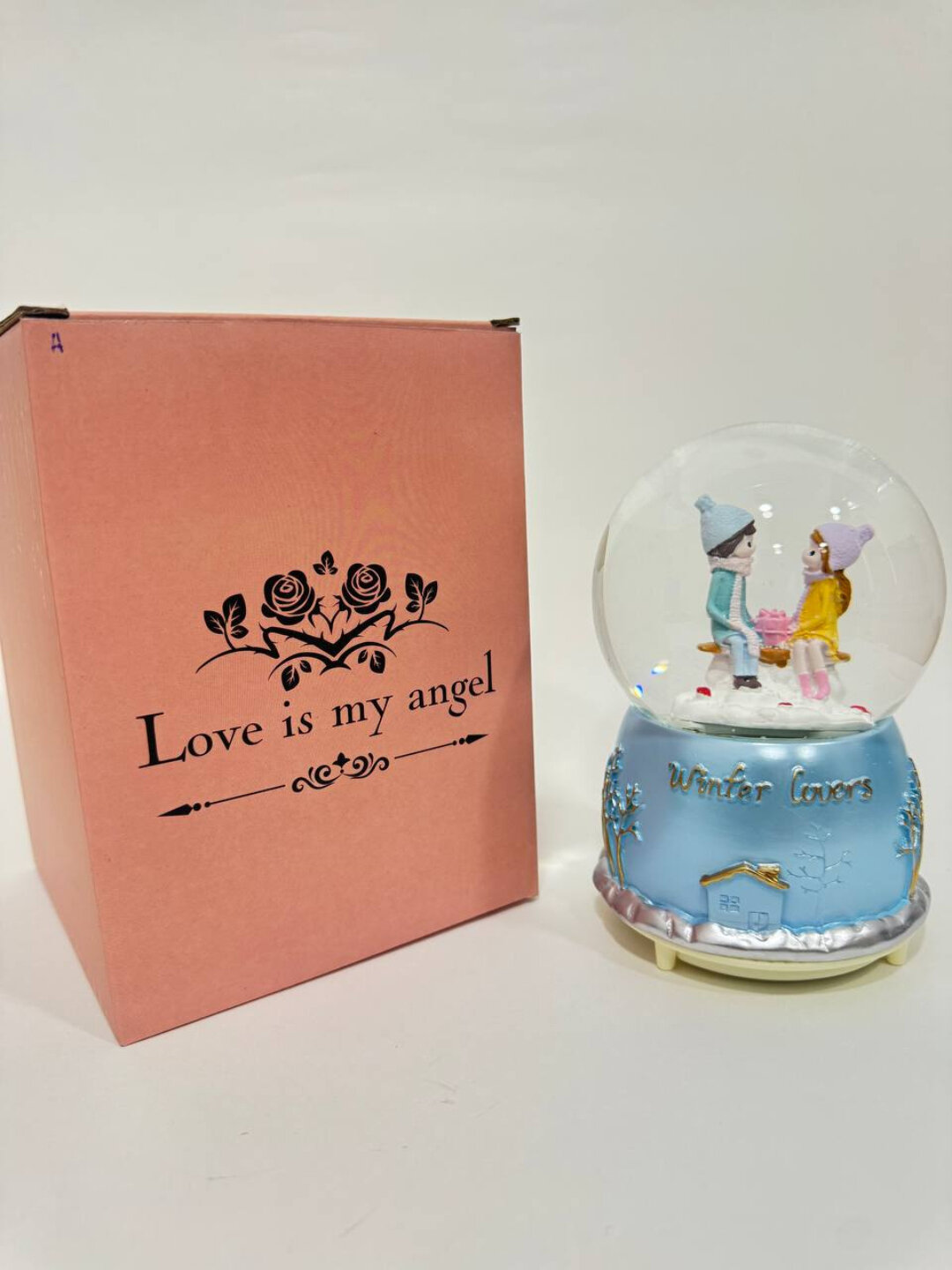 Музыкальный шар Giftmania 46-25, голубой, светодиодный, гипс, 25 см